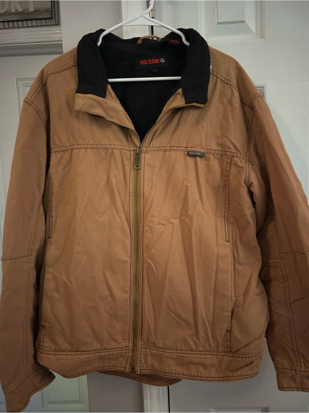 Wolverine Duck Tan Jacket with Black Collar